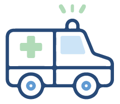 Ambulance icon that symbolizes an emergency.